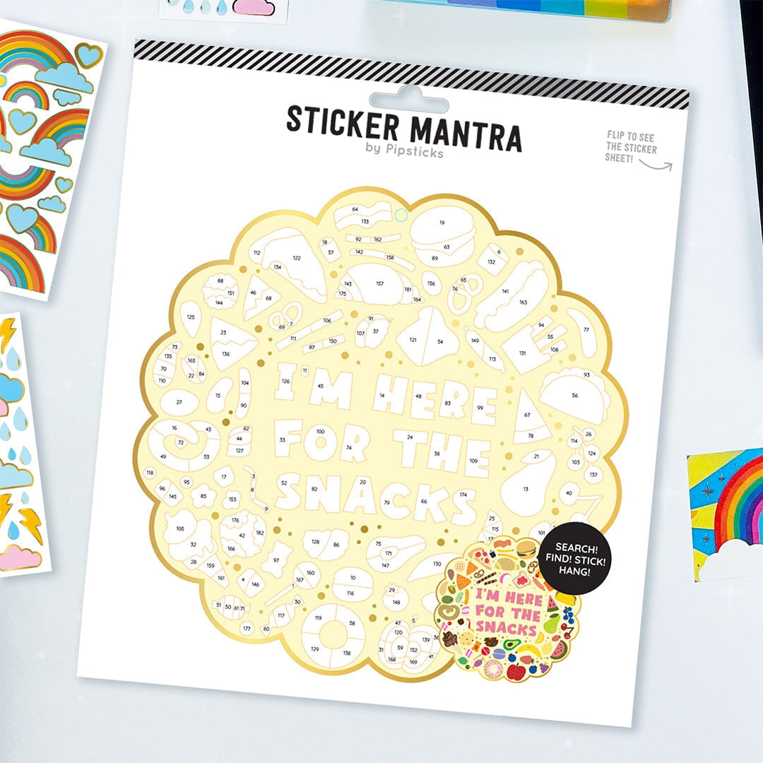 Here For The Snacks Sticker Mantra Sticker-By-Number