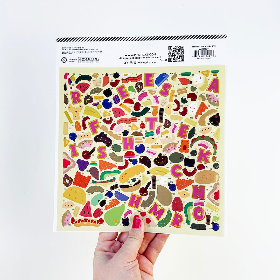 Here For The Snacks Sticker Mantra Sticker-By-Number