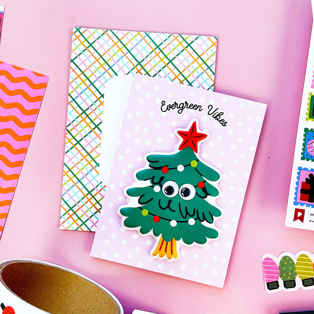 Evergreen Vibes Big Puffy Greeting Card