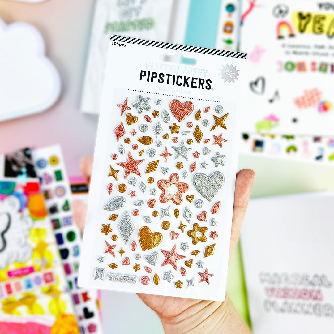 Favorite Shapes Glitter Puffy